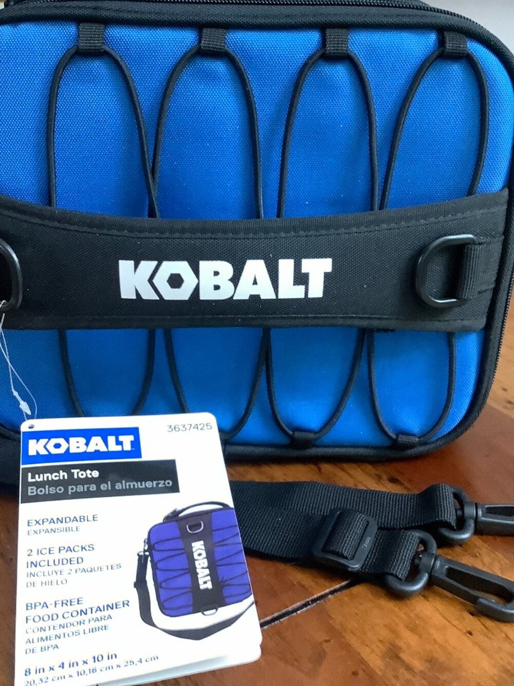 Lunch Tote Kobalt Insulated Carry Strap, Ice Packs,  Plastic Box NWT